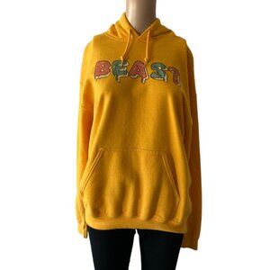Yellow Sweatshirt Frosted Beast Champion Pullover Hoodie Logo